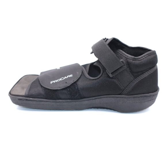 Procare Post-Op Shoe Adjustable Straps Black Mesh Lightweight Supportive Design - Picture 3 of 6
